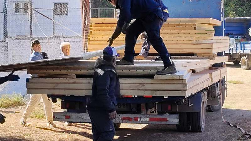 Vivienda de emergencia terminada, lista para entrega